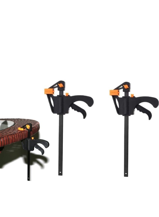 Quick Grip Clamps, Woodwork Ratchet Bar Clamp F Wood Clamps Set One Handed for Fast and Easy Clamping Applications distance 2 Pack 6 inch - Image 1