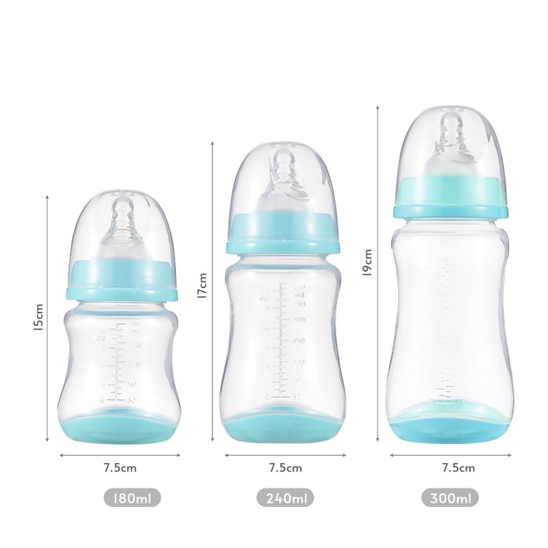 Baby Bottles with Silicone Nipple & Storage Cover Breastfeeding Bottles for Baby Food Grade PP Milk Storage Bottles 300ml Capacity Baby Feeding Bottles Baby Essentials, Orange & Pack of 6 - Image 2