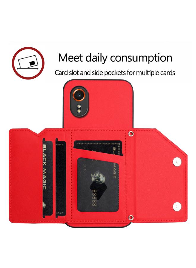 S-TOP Case For Samsung Galaxy Xcover 7 Skin Feel Four Card Slots Phone Case with Wrist Strap - Image 5