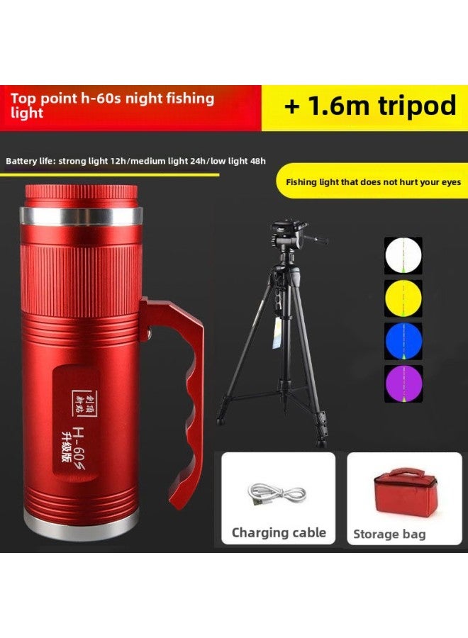 Innovative Vertex H-60s Fishing Laser Cannon Strong Light High Power Black Pit Fishing Lamp Blue Light Super Bright Luminous-Color:【h60s】light + Charge + Bag + 1.3  - Image 1