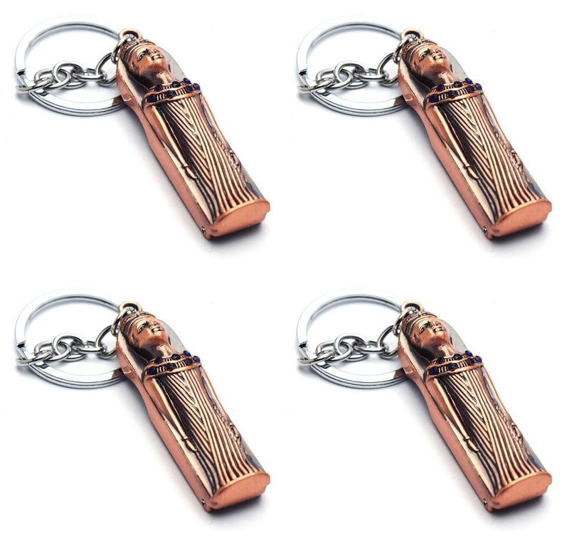 immatgar 4 pieces of immatgar pharaonic Nail clippers keychain Egyptian souvenirs gifts from egypt Authentic Pharaoh Nefertiti - Burnt Red, One Size - Image 1