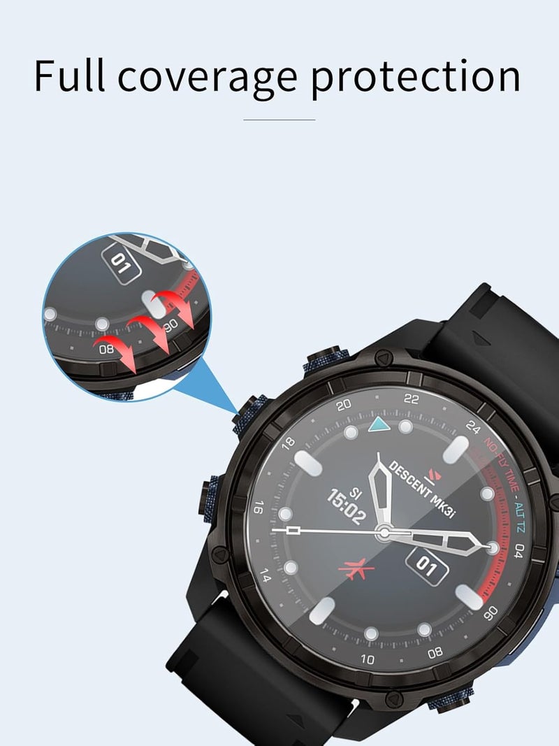 WUNIAK [3 Pack] Compatible for Garmin Descent Mk3i GPS Smartwatch 51MM Tempered Glass Screentector, 9H Hardness, Anti-scratch, Anti-fingerprint, Anti-bubble Easy Installation with Lifetime Replacements - Image 4