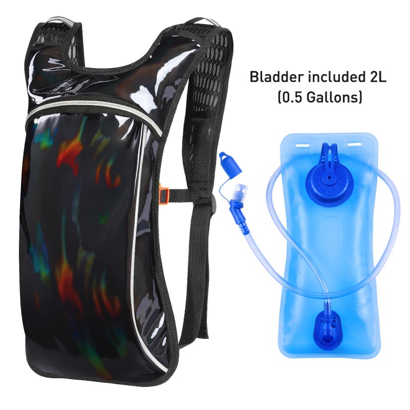 KUYOU Hydration Pack, Hydration Backpack with 2L Hydration Bladder, Festival Essential Water Backpack for Raves, Biking, Running and Music Festival Gear - Image 2