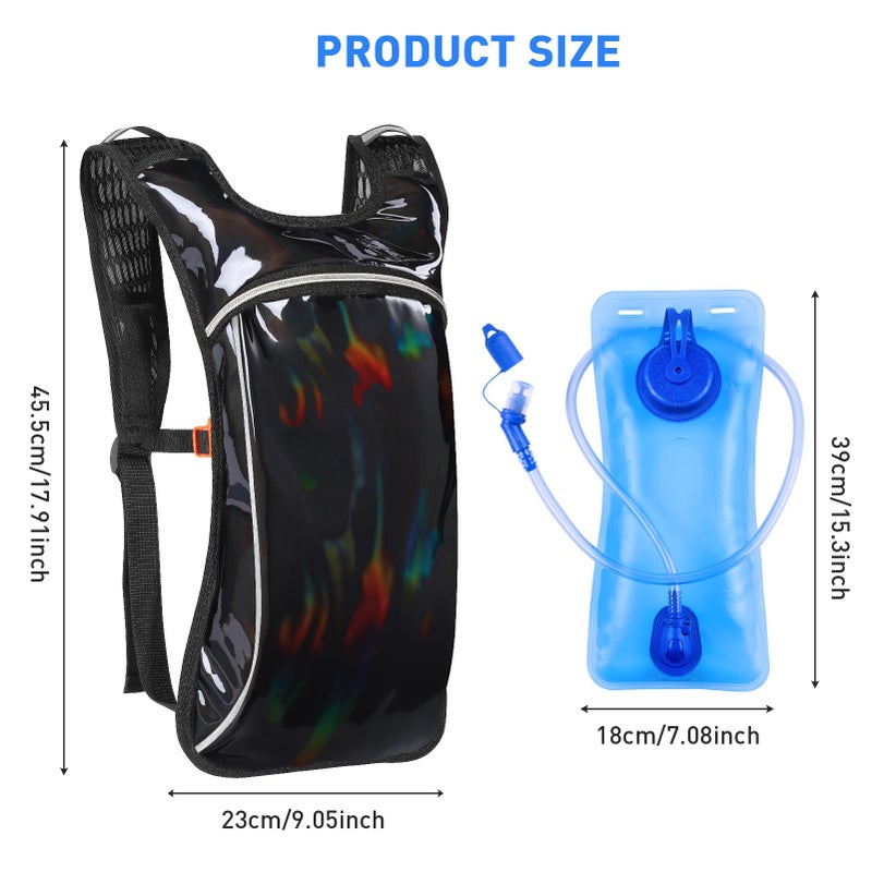 KUYOU Hydration Pack, Hydration Backpack with 2L Hydration Bladder, Festival Essential Water Backpack for Raves, Biking, Running and Music Festival Gear - Image 5