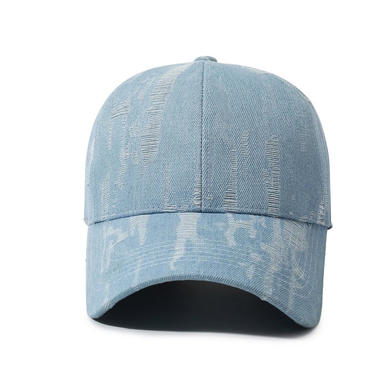 Washed Denim Baseball Cap Men Vintage Checkered Hip Hop Hat - Image 5