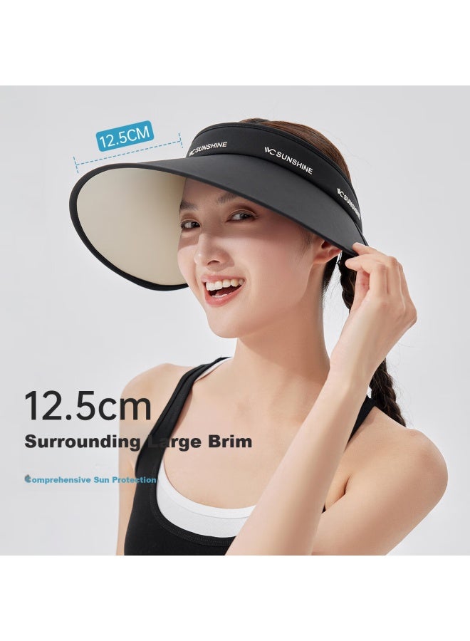 Vvc Sun Protection Hat Women Summer Uv Protection Sun Hat Face Shield Sun Hat Large Brim Cycling Sun Hat Obsidian Black - Image 3