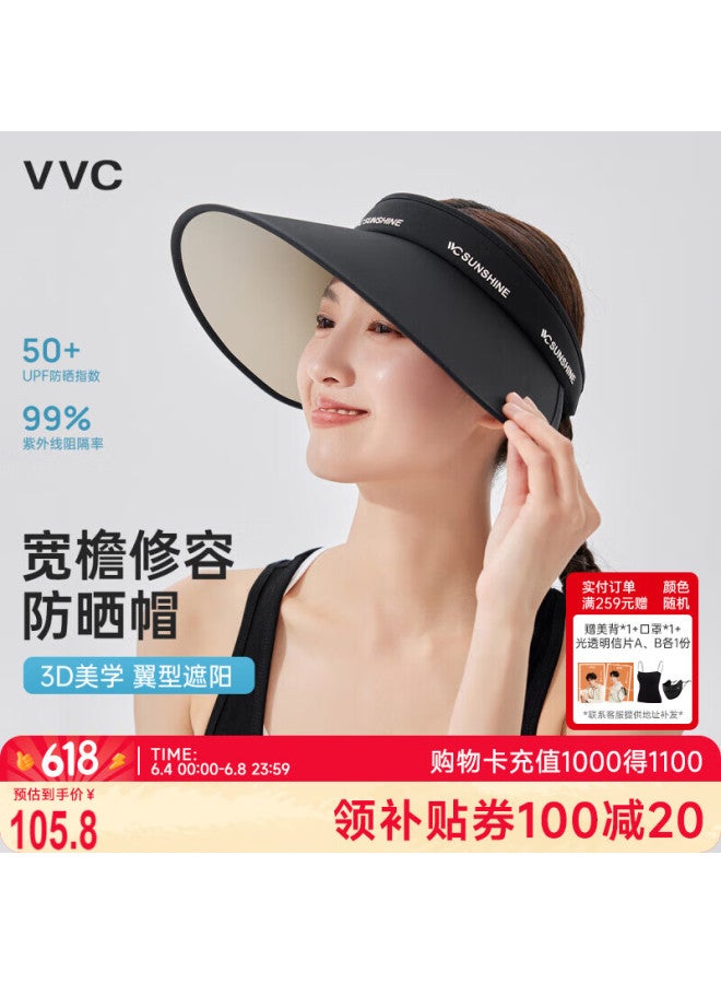 Vvc Sun Protection Hat Women Summer Uv Protection Sun Hat Face Shield Sun Hat Large Brim Cycling Sun Hat Obsidian Black - Image 1