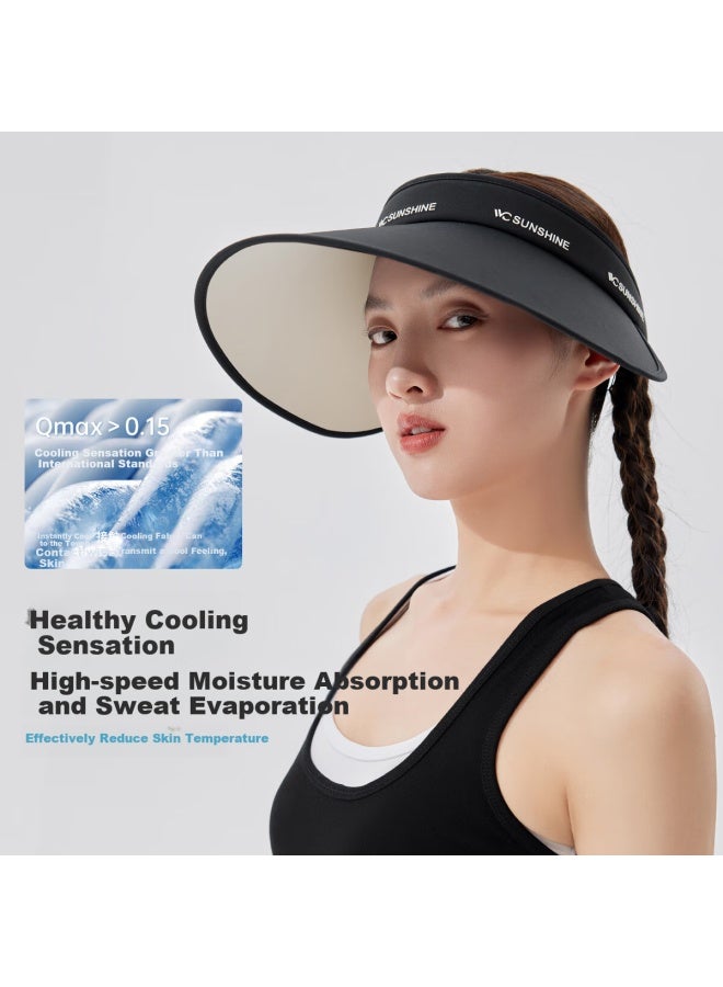 Vvc Sun Protection Hat Women Summer Uv Protection Sun Hat Face Shield Sun Hat Large Brim Cycling Sun Hat Obsidian Black - Image 2