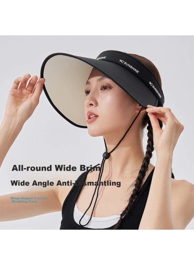 Vvc Sun Protection Hat Women Summer Uv Protection Sun Hat Face Shield Sun Hat Large Brim Cycling Sun Hat Obsidian Black - Image 4