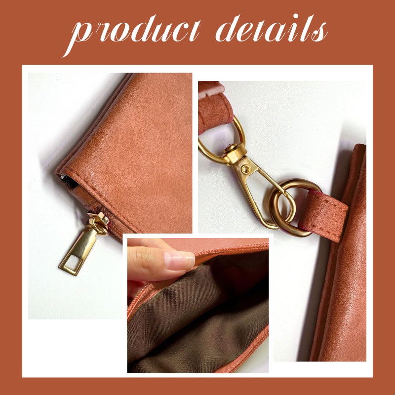 K.E.J. Wallet Women Clutch Purses for Women Brown Wristlet with Wrist Strap Clutch Bag Wristlet Handbags Wallet for Womens Ladies Christmas Gifts - Image 4