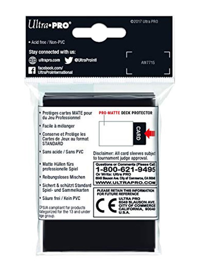 Ultra Pro PRO-Matte Standard Size Deck Protector Sleeves for Magic, Pokemon and Dragon Ball Super - Black (50 ct) - Image 2