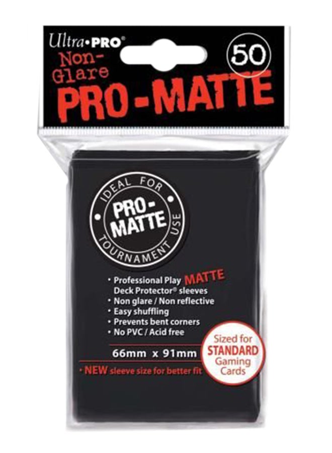 Ultra Pro PRO-Matte Standard Size Deck Protector Sleeves for Magic, Pokemon and Dragon Ball Super - Black (50 ct) - Image 1
