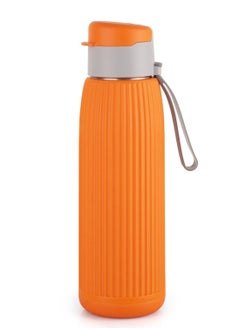 Cello Puro Steel-X Volvo Water Bottle, Drinking water bottles suitable for gym, office, school, and travel 600ml, Orange  - Image 1