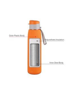 Cello Puro Steel-X Volvo Water Bottle, Drinking water bottles suitable for gym, office, school, and travel 600ml, Orange  - Image 2