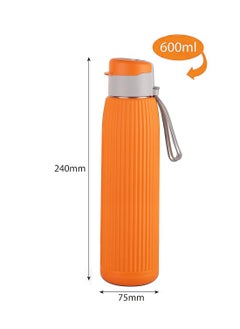 Cello Puro Steel-X Volvo Water Bottle, Drinking water bottles suitable for gym, office, school, and travel 600ml, Orange  - Image 3