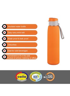 Cello Puro Steel-X Volvo Water Bottle, Drinking water bottles suitable for gym, office, school, and travel 600ml, Orange  - Image 5