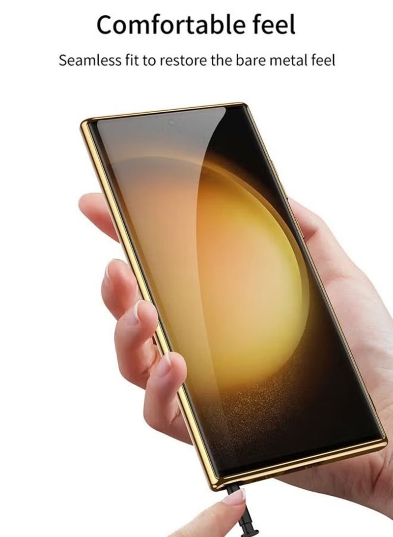 GKK Samsung Galaxy S24 Ultra Case Cover Pu Leather with Fashion Design Anti-drop Waterproof Comfortable Touch Feel back Cover Support Wireless Charging Camera Len Screen Protector Shell - Image 3