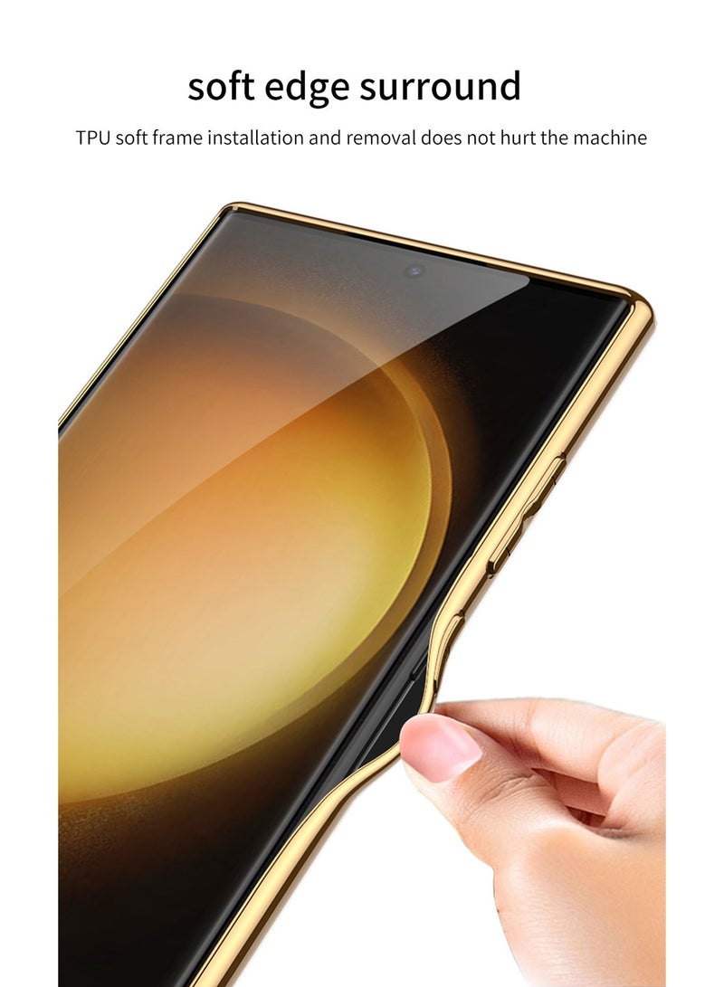 GKK Samsung Galaxy S24 Ultra Case Cover Pu Leather with Fashion Design Anti-drop Waterproof Comfortable Touch Feel back Cover Support Wireless Charging Camera Len Screen Protector Shell - Image 4