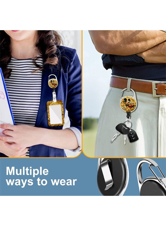 ديزني حامل بطاقات بتصميم ميكي ماوس على شكل عملة ذهبية من ديزني، قابل للسحب مع سحاب - مناسب للطلاب والموظفين والمكاتب | مظهر احترافي | تصميم عصري - Image 5