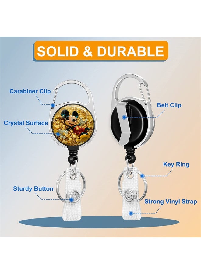 ديزني حامل بطاقات بتصميم ميكي ماوس على شكل عملة ذهبية من ديزني، قابل للسحب مع سحاب - مناسب للطلاب والموظفين والمكاتب | مظهر احترافي | تصميم عصري - Image 3