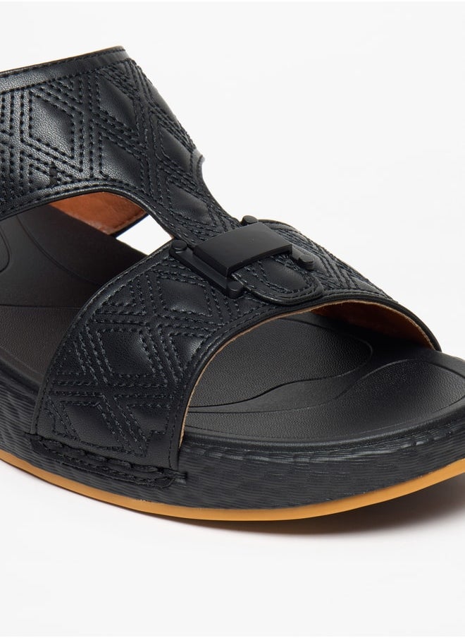 LBL by Shoexpress - Mens Quilted SlipOn Arabic Sandals with Buckle Accent - Image 1