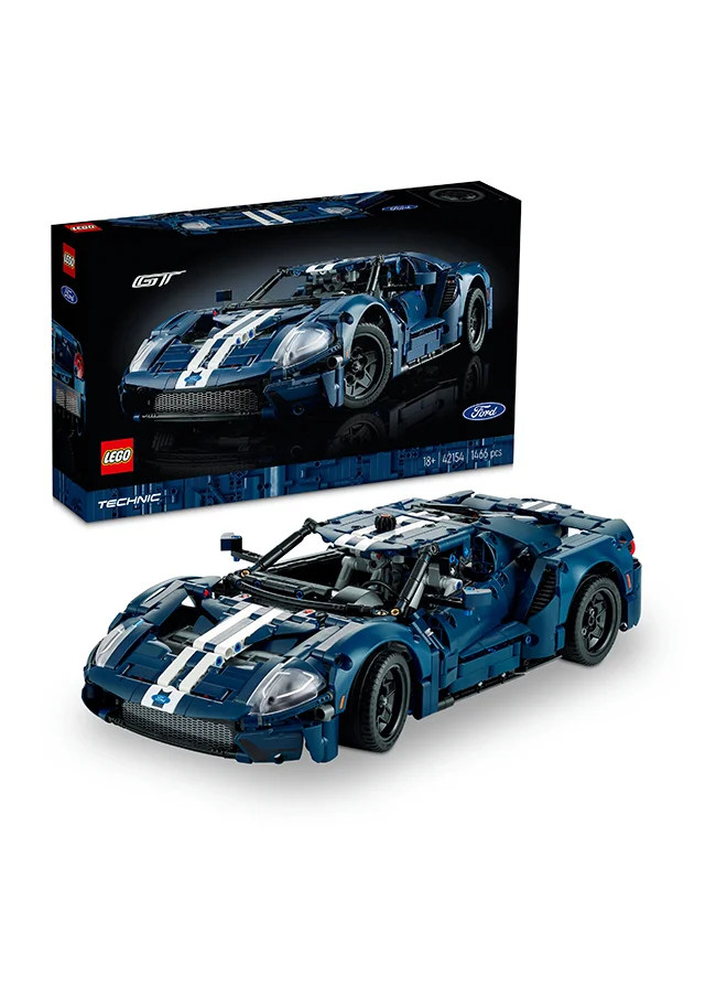 LEGO Technic 2022 Ford Gt 42154 Building Kit; An Immersive Project For Adults; Craft All The Details Of This 1:12 Model Gift For Car Lovers; Presented In Classic Dark Blue With White Racing Stripes (1466 Pieces), 18+