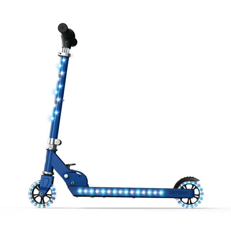 Jetson Scooters Jupiter Kick Scooter Blue Collapsible Portable Kids Push Scooter Lightweight Folding Design with High Visibility RGB Light Up LEDs on Stem Wheels and Deck - Image 4