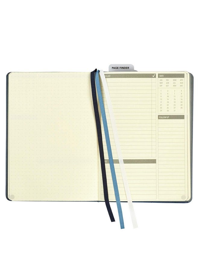 C.R. Gibson C.R. Gibson Blue Leatherette Freestyle Organizer and Planner Dot Grid Notebook, 6'' W x 8.5'' L, 240 Pages  - Image 2