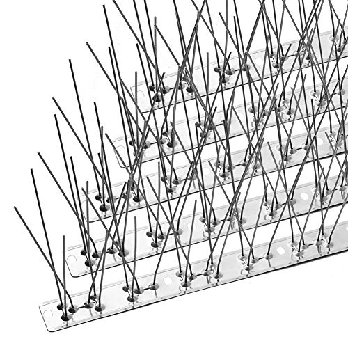 OFFO Bird Spikes with Stainless Steel Base, Durable Bird Spikes Arrow Pigeon Spikes Fence Kit for Keeping Small Bird, Crows and Woodpeckers Away, Covers 10.2 Feet(3.1m) - Image 1