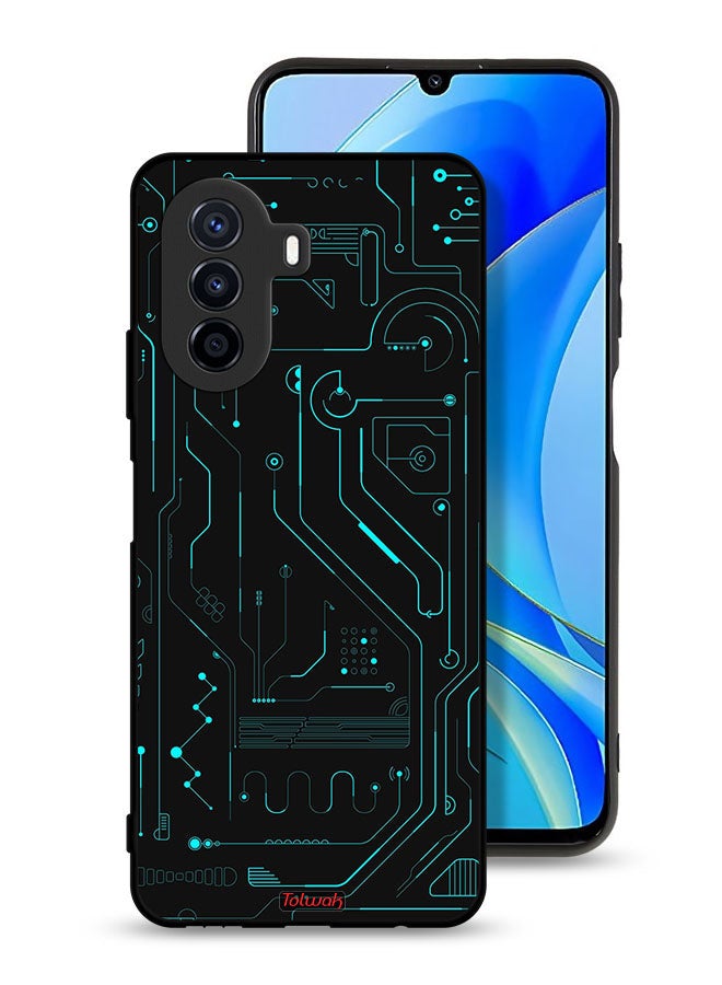 Tolwak Huawei nova Y70 Protective Case Cover Digital Art Circuits Minimalism Multiple Display - Image 1