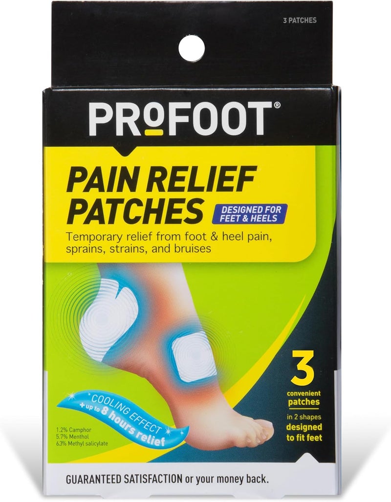 PROFOOT Pain Relief Patches for Foot  Heel Pain  3 Count  Up to 8 Hours Relief from Sprains Strains  Bruises - Image 1