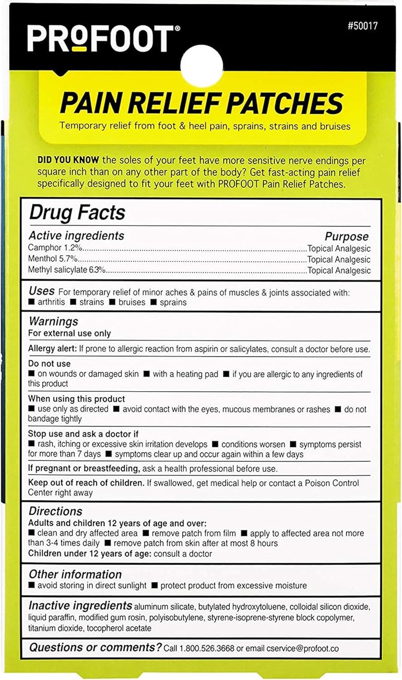 PROFOOT Pain Relief Patches for Foot  Heel Pain  3 Count  Up to 8 Hours Relief from Sprains Strains  Bruises - Image 5