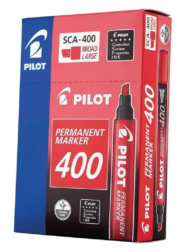 Pilot 12-Piece Red Bullet Tip Permanent Marker SCA-100 - Image 1