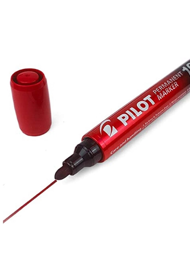 Pilot 12-Piece Red Bullet Tip Permanent Marker SCA-100 - Image 2