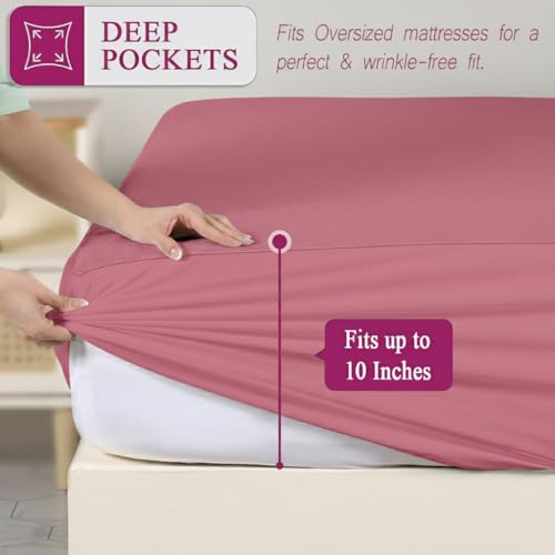 Trance Cotton Feel Terry Ultra Soft Waterproof Mattress Protector | Breathable - Hypoallergenic Mattresses Cover (78x48 inch | 6.5x4 feet, Pink - Pack of 1) - Image 3