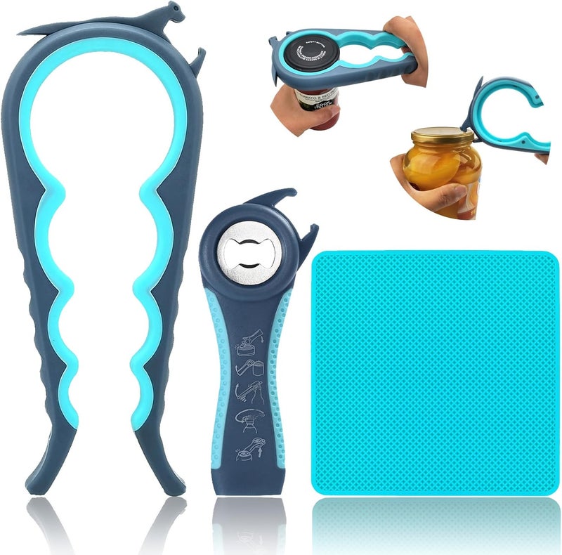 Otstar Latest Jar Opener and 5 in 1 Bottle Opener with Rubber Jar gripper Pad Ideal for Seniors with arthritis Weak Hands and Low Strength - Image 1
