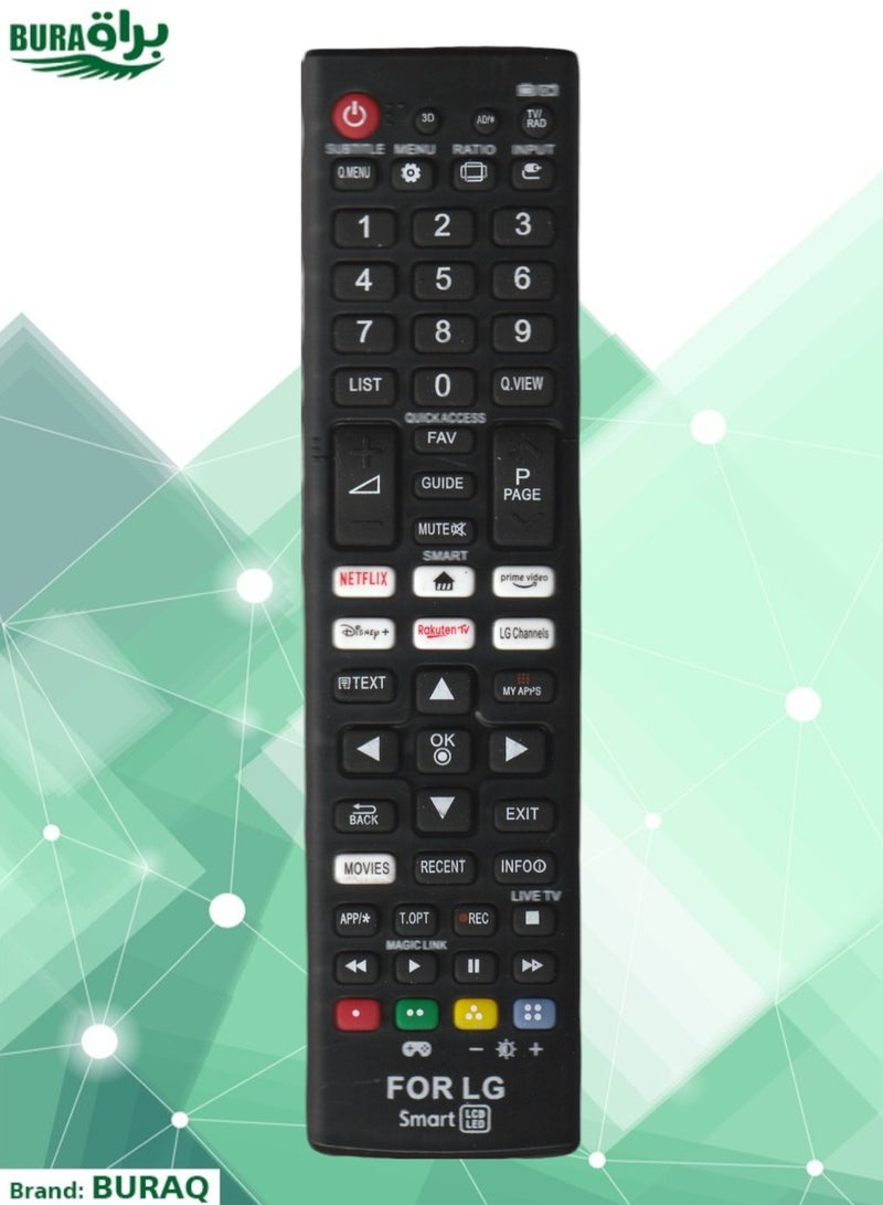 BURAQ LG Remote Control For All LG Smart Tv Lcd Led Oled Uhd Hdtv Plasma 3D 4K Webos Tvs Akb75095307 Akb75375604 Akb75675304 Akb74915305 Akb76037601 Akb75675313 Akb75855501