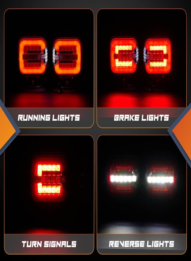 inhtgeas Wireless Trailer Lights Magnetic - Adjustable Magnetic Tow Light with 2 Mounting Options Rechargeable Towing Tail Light Kit Reverse Light for Trucks, Boat, RV, Vehicle, Caravan - Image 2