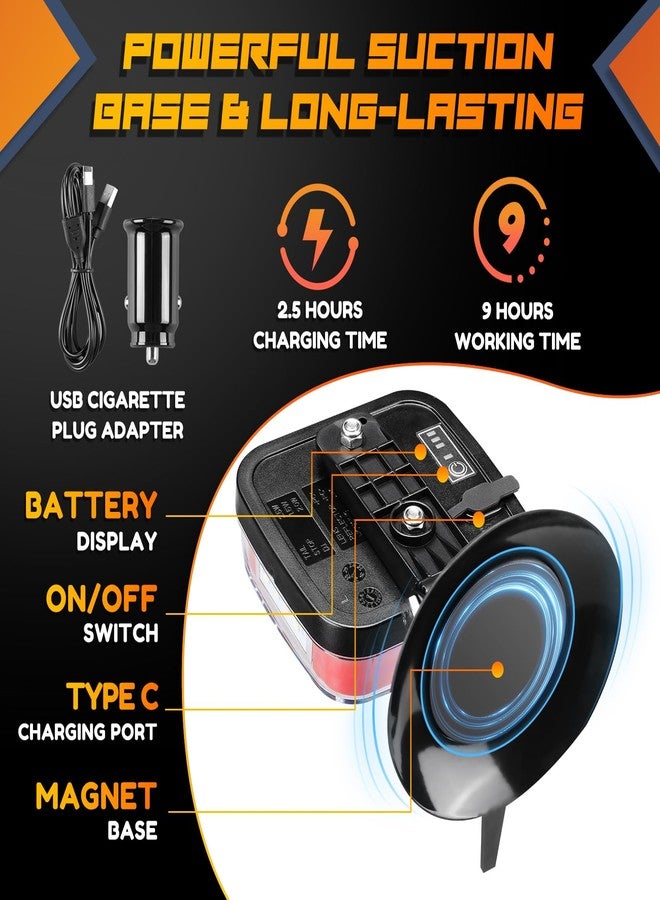 inhtgeas Wireless Trailer Lights Magnetic - Adjustable Magnetic Tow Light with 2 Mounting Options Rechargeable Towing Tail Light Kit Reverse Light for Trucks, Boat, RV, Vehicle, Caravan - Image 3