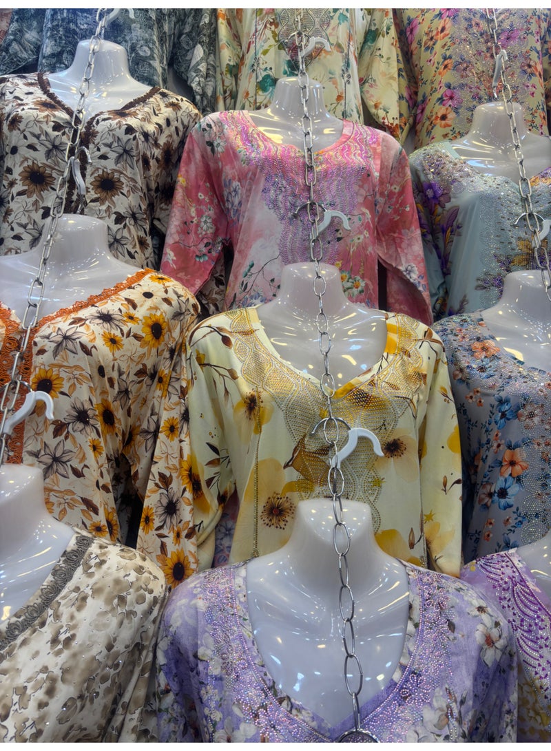 أمياي AMYAE فستان جلابية نسائي جاهز للارتداء – طقم 3 قطع (تصاميم وألوان عشوائية لكل مقاس) - Image 5