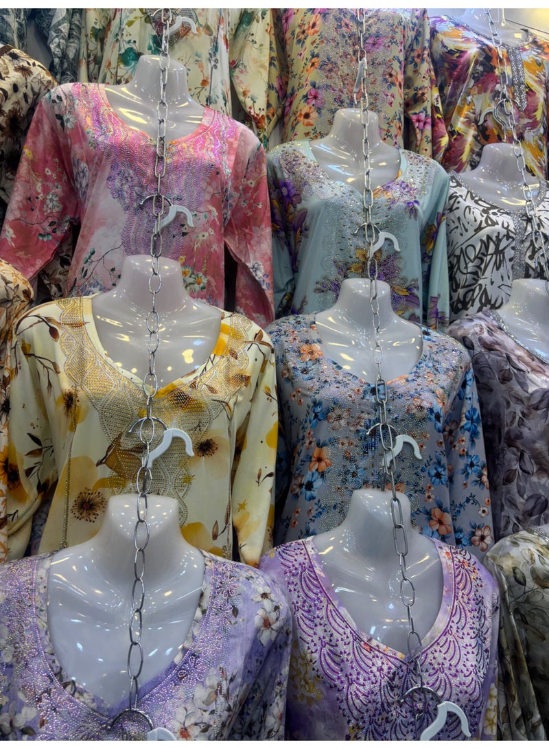 أمياي AMYAE فستان جلابية نسائي جاهز للارتداء – طقم 3 قطع (تصاميم وألوان عشوائية لكل مقاس) - Image 4