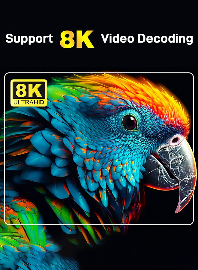 تلفزيون صندوق التلفاز الذكي 8K أندرويد 14 بمعالج رباعي النواة ARM Cortex A53 مع واي فاي 6 2.4G/5G وجهاز تحكم عن بُعد - Image 4