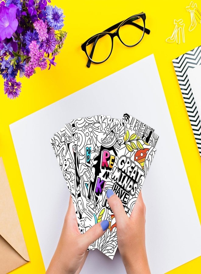 VOCHIC 120 Piece DIY Inspirational Bookmarks for Students, Bulk Bookmarks, Cool Double-Sided Coloring Bookmark for Class Gifts, Color Your Own Book Marks for Kids, Adults, Teachers, Women, Men, Book Lovers - Image 5