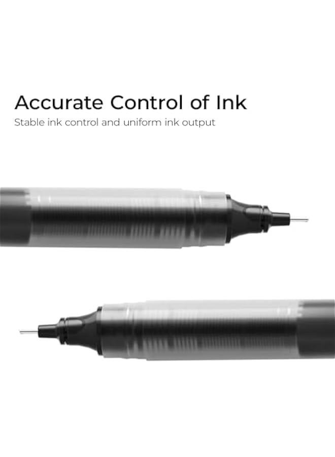 Arabest 30 Pieces Liquid Ink Rollerball Pens Fine Point, 0.5mm Black Ink Ultra Smooth Writing, High-Capacity Quick Drying for Note Taking in Office School, Great Gift for Women Men Adults.  - Image 3