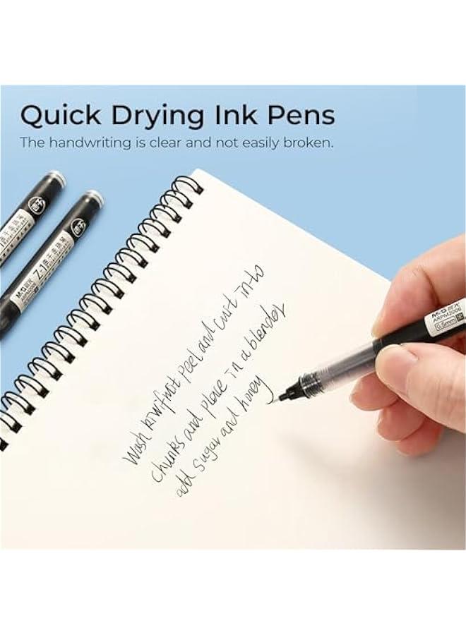 Arabest 30 Pieces Liquid Ink Rollerball Pens Fine Point, 0.5mm Black Ink Ultra Smooth Writing, High-Capacity Quick Drying for Note Taking in Office School, Great Gift for Women Men Adults.  - Image 4