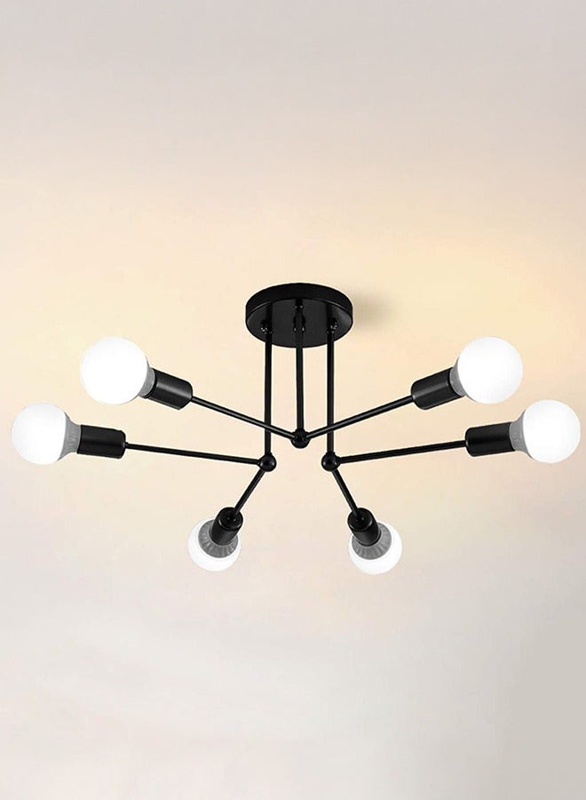 Modern Ceiling Lights Fixture, 6-Light E27 Base Gold Sputnik Chandelier, Semi Flush Mount Ceiling Lamp for Bedroom Living Room Kitchen (Bulbs NOT Included) - Image 1