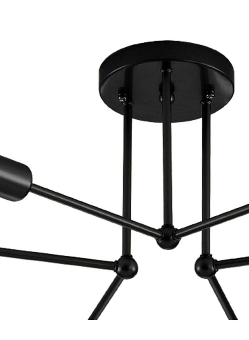 Modern Ceiling Lights Fixture, 6-Light E27 Base Gold Sputnik Chandelier, Semi Flush Mount Ceiling Lamp for Bedroom Living Room Kitchen (Bulbs NOT Included) - Image 5