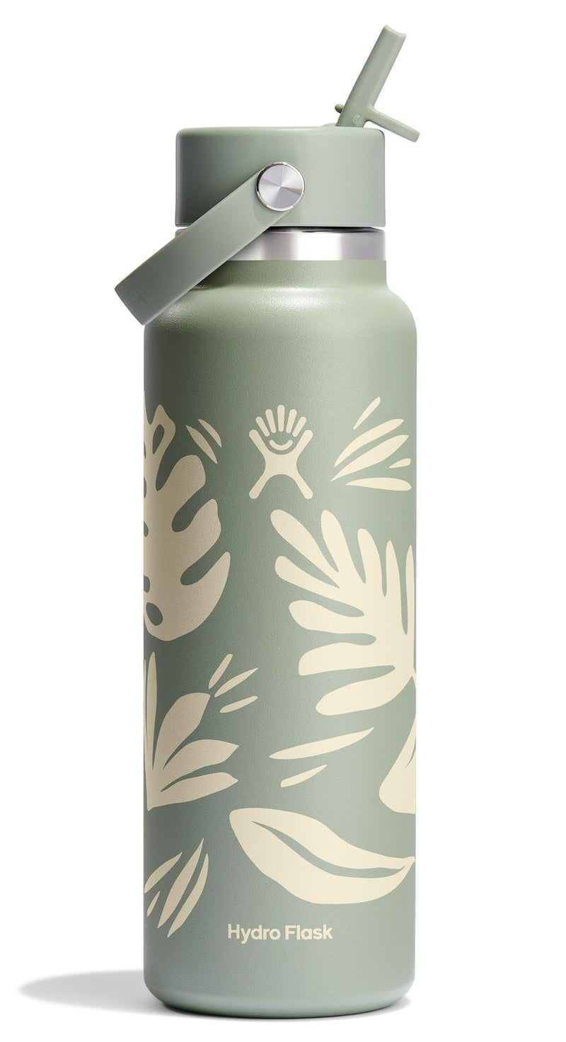 Hydro Flask 40 Oz Wide Flex Straw Cap Botanical Bliss Agave - Image 1