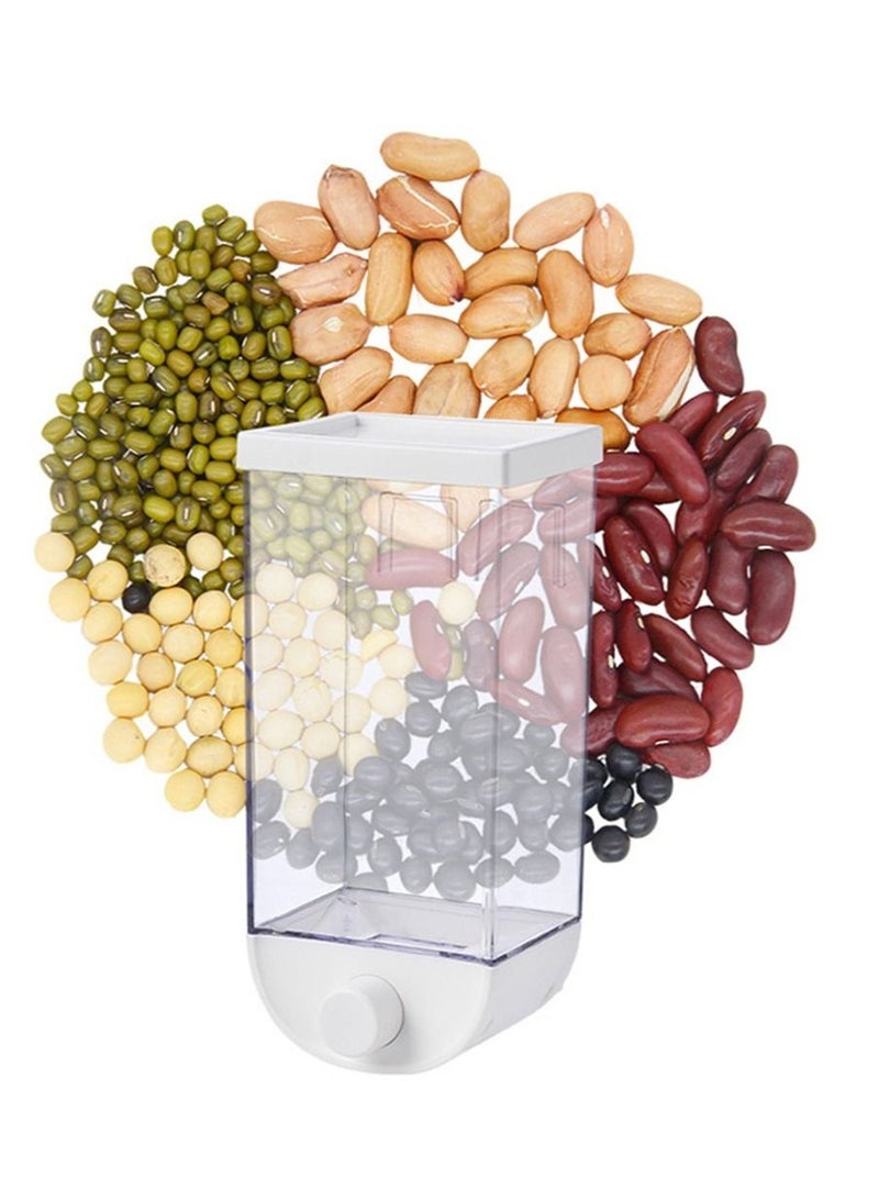 EMZJ 1.5L Wall Mounted Press Cereal Dispenser Kitchen Bulk Container Sealed Food Rice Grain Storage Box For Containers XQ-022 - Image 1