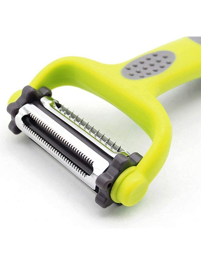 P-Plus International 3 in 1 Rotary Multi-Functional Peeler, Suitable for Vegetable and Fruit, with Serrated Blade + Straight Julian Stainless Steel, Anti-Slip Handle Design, Slicer Kitchen - Image 4